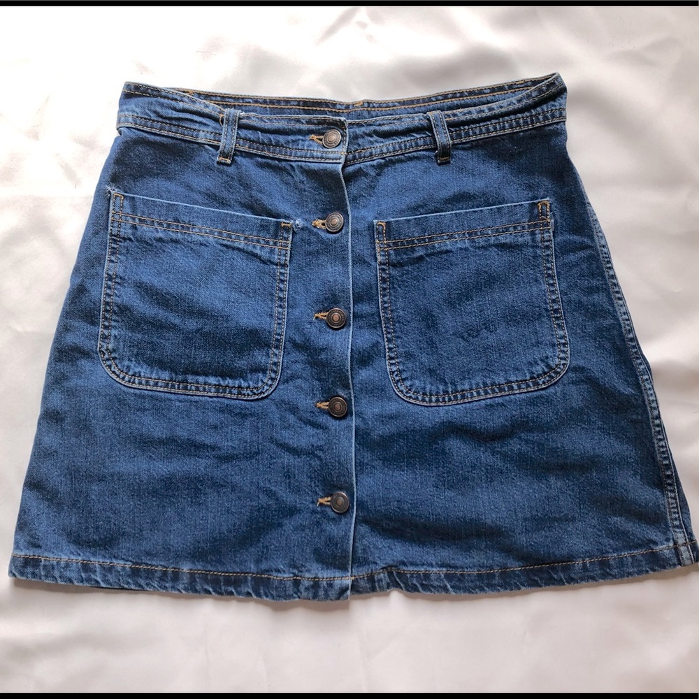 Zara Button Front Denim Skirt